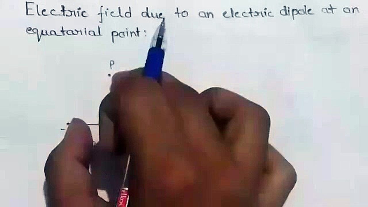 Electric field due to electric dipole at an equatorial point|| Electric field due to electric dipole at an equatorial point for class 12th||