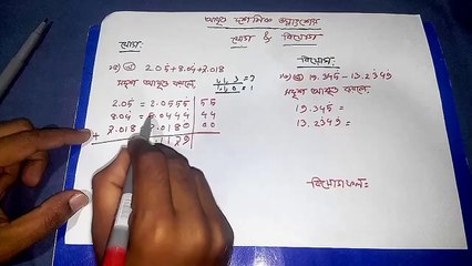 ৯ম-১০ম শ্রেণিঃ গণিত আবৃত্ত দশমিক ভগ্নাংশের যোগ & বিয়োগ।