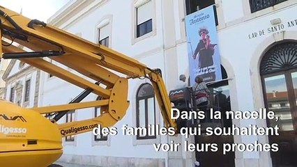 Coronavirus: au Portugal, une grue pour voir ses proches en maison de retraite