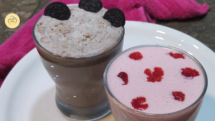 Lassi 2 ways - Strawberry Lassi | Oreo Lassi