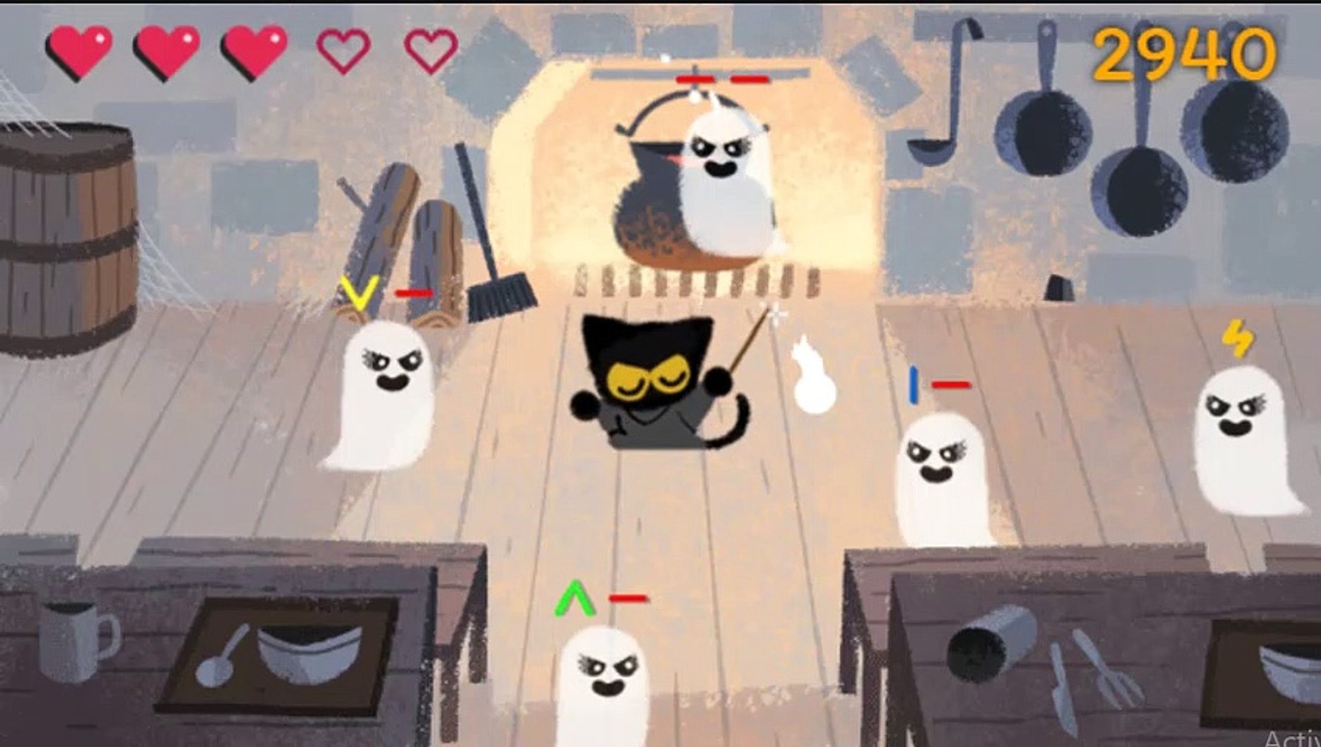 Halloween 2016 (Magic Cat Academy), Google Doodle