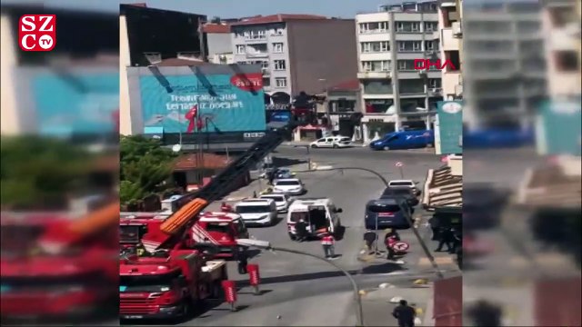 Kadıköy'de tatbikat sırasında itfaiyenin merdiveni kırıldı