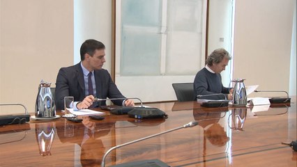 Pedro Sánchez preside la reunión del Comité Científico del COVID-19