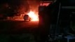 हरदोई: अज्ञात कारणों के चलते फॉर्च्यूनर गाड़ी हुई जलकर राख