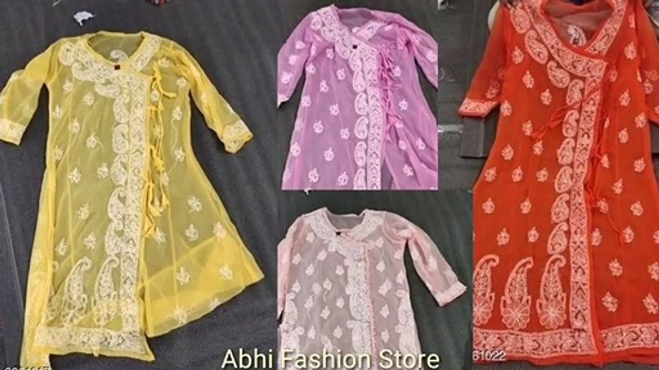 Women's Chikankari Georgette Kurtis | Chikankari Georgette Kurtis | Georgette Kurtis for Women |