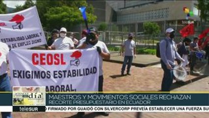 Ecuatorianos continúan protestas contra recortes a la educación