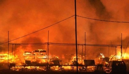 Fire at Faridabad cracker market!