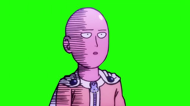 Saitama - One Punch Man - Ok - Green Screen - Chromakey - Mask - Meme Source YT