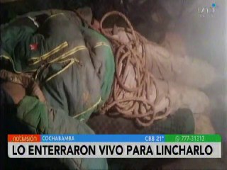 Entierran vivo a joven acusado de robar una moto en Palca, Cochabamba