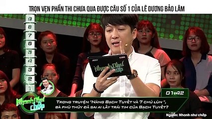 Trọn vẹn phần thi chưa qua được câu số 1 của Lê Dương Bảo Lâm
