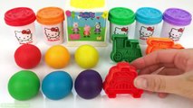 Learn Colors with Play Doh Transportations Toys Car Train Helicopter Drum Track Peppa Pig