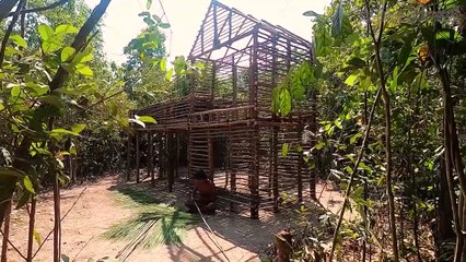 Build Technologically Modern Forest House &  Bamboo Swimming Pool And Make Gym Tools