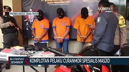 Komplotan Pelaku Spesialis Curanmor Parkiran Masjid Ditangkap