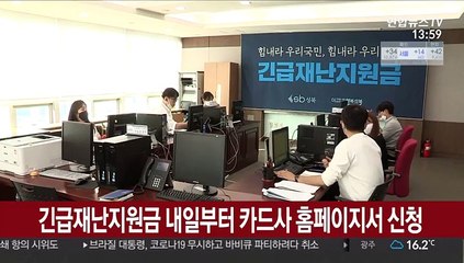 긴급재난지원금 내일부터 카드사 홈페이지서 신청