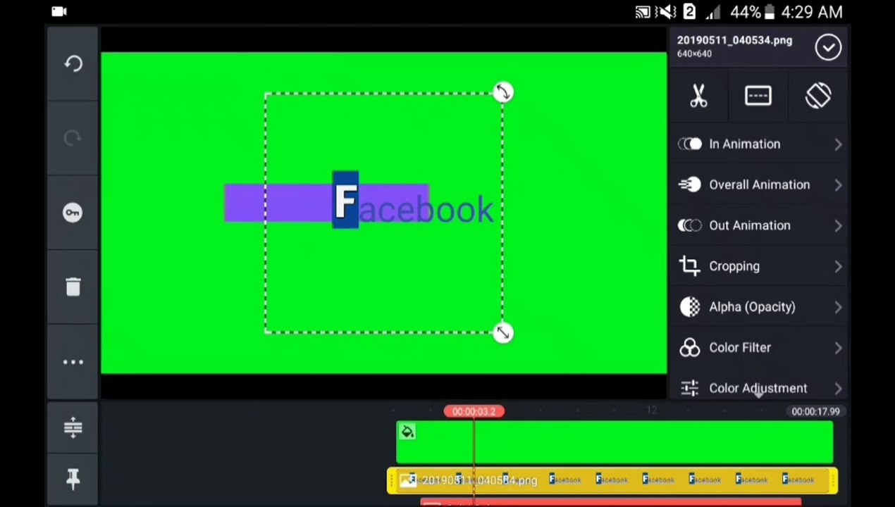 Facebook and Youtube Green Screen Lower Third Animation Create by Kinemaster