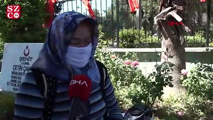 Kısıtlama kalkınca şehit evlatlarının kabrini ziyaret ettiler