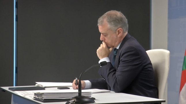 Urkullu durante la videoconferencia de presidentes autonómicos