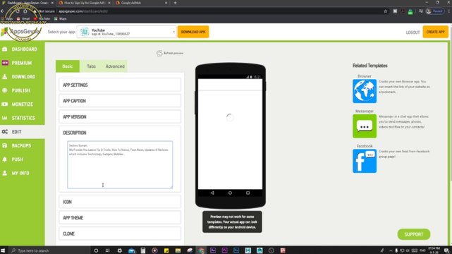 How to create an app for free without coding in just 5 minutes | Earn Money |Techno Suman| Appgeyser