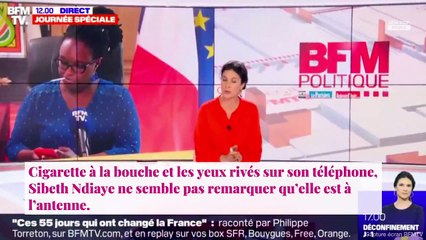 Sibeth Ndiaye filmée en train de fumer sur BFMTV, la journaliste s’excuse