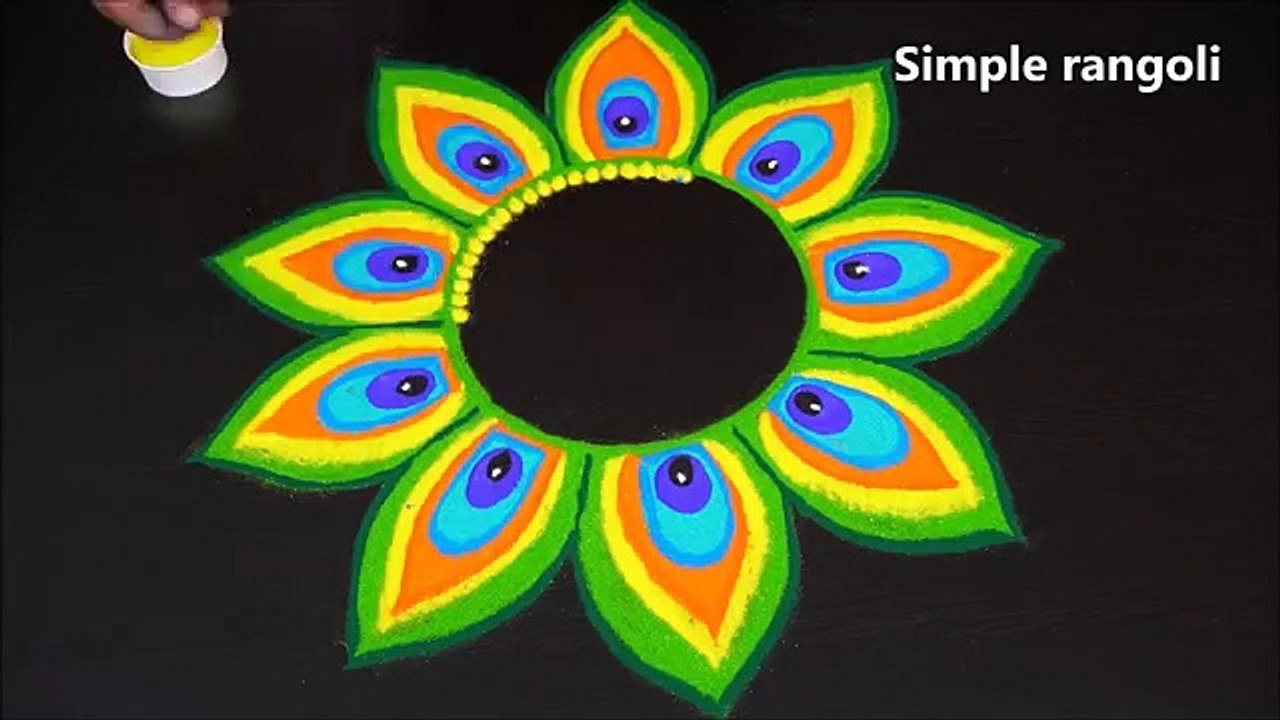 Big Simple ,Freehand Rangoli ,for Diwali 2019 , Colorful Kolam ...