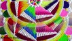 Bright multicolored, kolam for, festivals  ,Easy rangoli ,designs by, Poonam Borkar