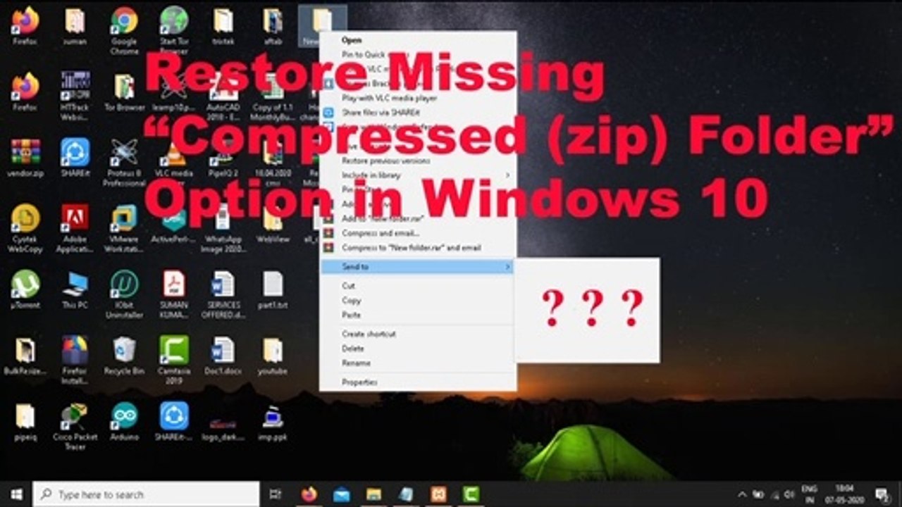 Restore Missing “Compressed (zip) Folder” Option in Windows 10