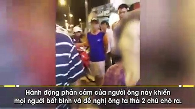 Chó bị chủ kéo lê trên đường phố Sài Gòn