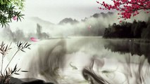 [NO COPYRIGHT ANIMATION] Chinese style classical scenery ink painting with sound effect