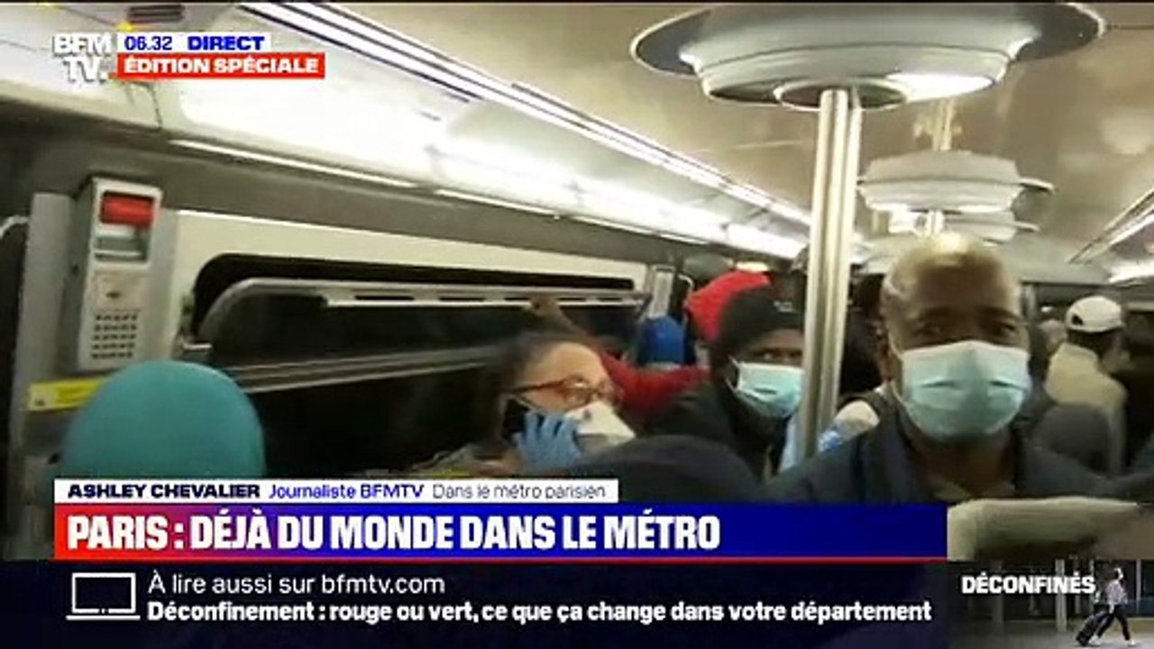 Les images surréalistes des rames de métro déjà bondées sur la ligne 13 ce matin, premier jour du déconfinement
