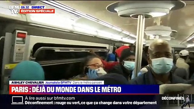 Les images surréalistes des rames de métro déjà bondées sur la ligne 13 ce matin, premier jour du déconfinement