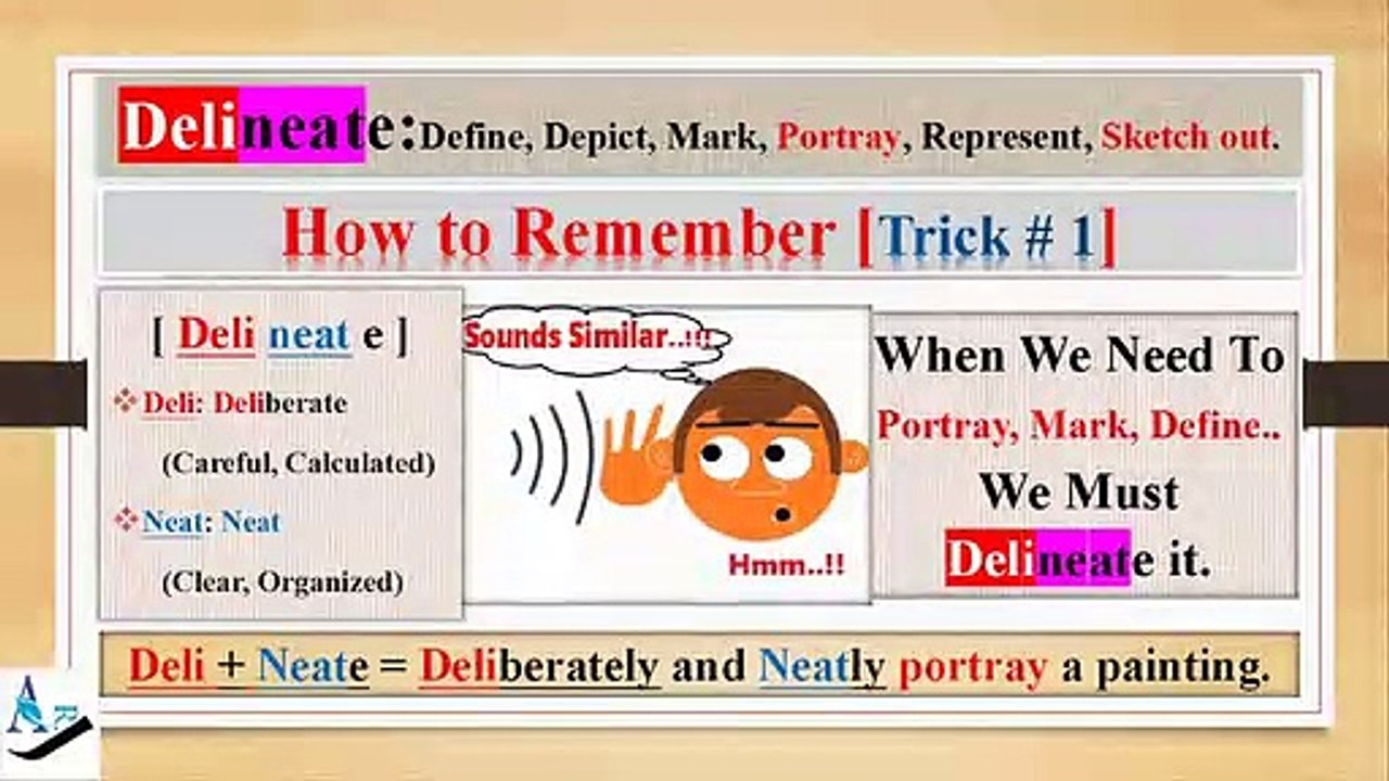 Delineate: How to Remember English vocabulary with tricks mnemodelineate in a sentencenics synonyms antonyms examples
