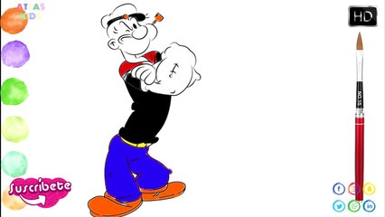 Como dibujar Popeye paso a paso  How to draw a ...