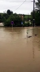 Inondations à Verdelais (Gironde), mai 2020.
