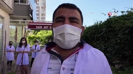 50 gün sonra işbaşı yapan kuaför kurban kesti