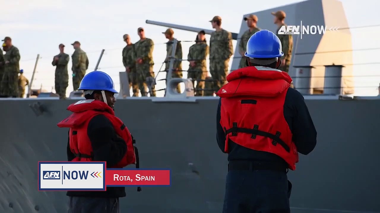 US Navy Guided-Missile Destroyer USS Roosevelt (DDG 80) pulls into Rota, Spain 19 - Apr 2020