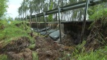 Road closed as heavy rain triggers flash flooding