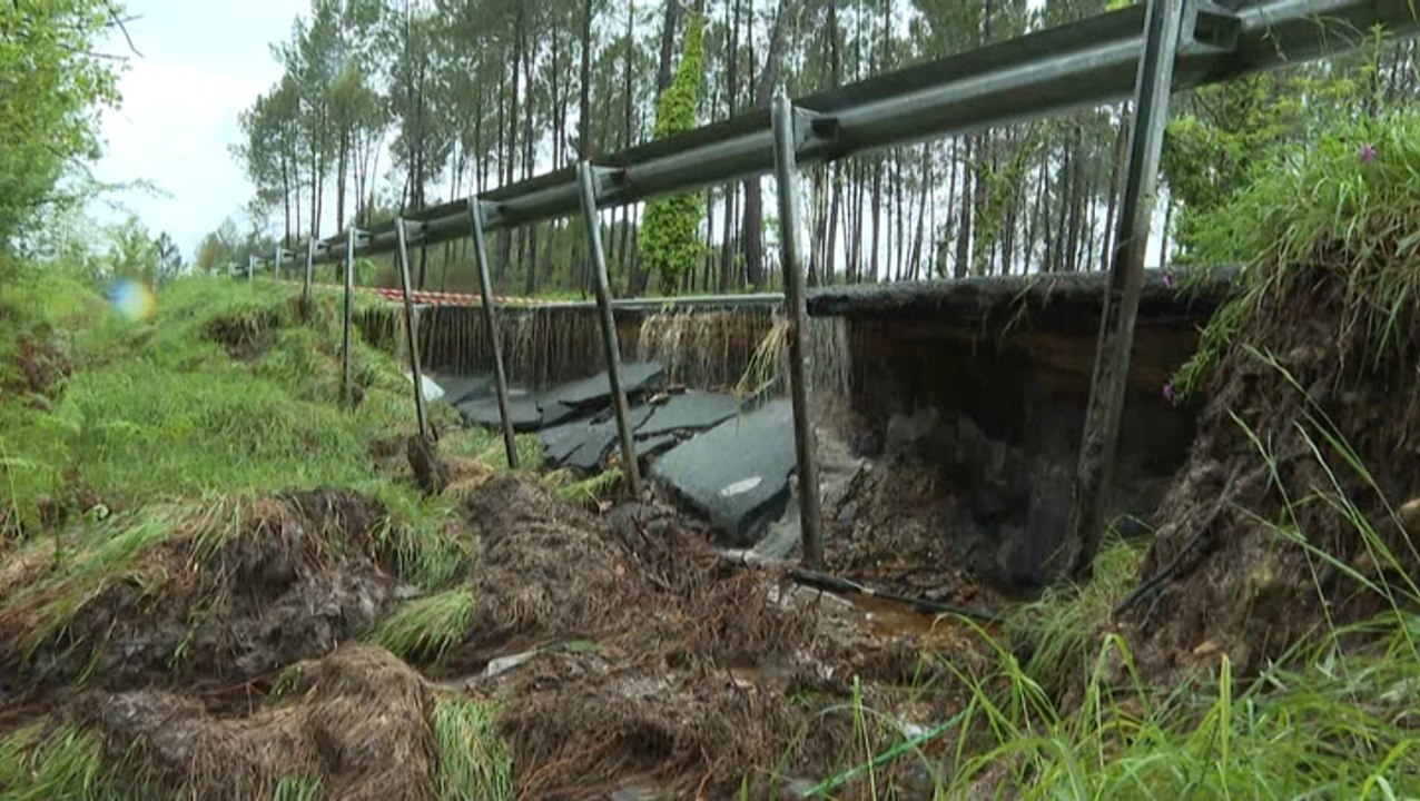 Road closed as heavy rain triggers flash flooding