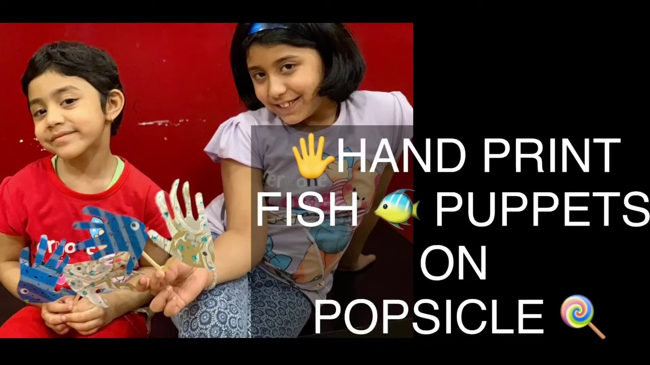 HAND PRINT FISH PUPPETS ON POPSICLE - KIDS AT HOME