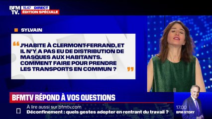 Download Video: À Clermont-Ferrand, il n'y a pas eu de distribution de masques, comment faire pour prendre les transports en commun? BFMTV répond à vos questions