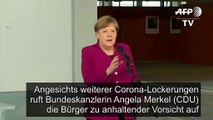 Merkel ruft zu anhaltender Vorsicht gegenüber Coronavirus auf