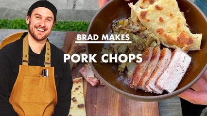 Brad Makes Pork Chops and Flat Bread at Home