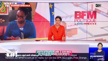 Sibeth Ndiaye surprise en train de fumer une cigarette en direct sur BFM TV