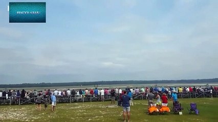 Low flying fighter jets almost touch ground