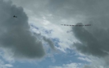 Plane Circles Statue Of Liberty Urging UN To Stop Human Rights Abuses