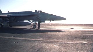 How the EA-6B & F-A-18 Super Hornet Aircraft Launch from USS George H. W. Bush