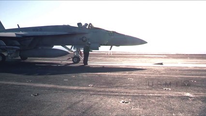How the EA-6B & F-A-18 Super Hornet Aircraft Launch from USS George H. W. Bush