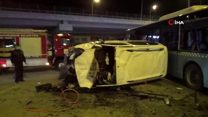 Hafif ticari araç ile otobüs çarpıştı: 1 yaralı