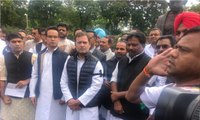 Cong MPs, Including Rahul Stage Protest Outside Parliament Over Riots
