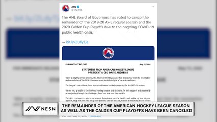 The Remainder of the American Hockey League Season As Well As The Calder Cup Playoffs Have Been Canceled