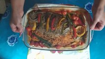 تحضير السمك في الفرن بلأرز والخضر | Poisson avec du riz et légumes au four